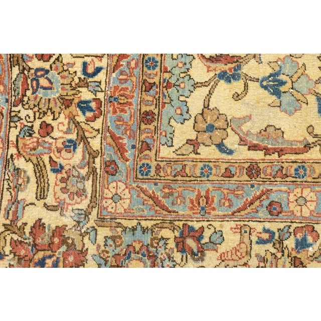 Extremely Fine Antique Persian Tehran Wool Rug 7'10'' X 10'5'' For Sale - Image 11 of 12