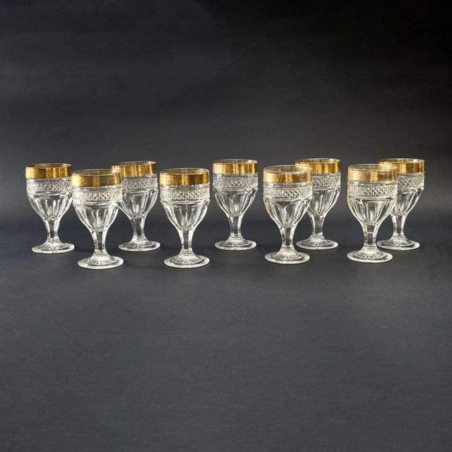 Mid-Century Crystal Glasses in the style of Saint Louis, 1950s, Set of 33 For Sale - Image 14 of 15