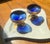 1980s Murano Attributed Tre Fuochi Glass Champagne Coupes in Cobalt Blue With Gold Accents- Set of 4 For Sale - Image 10 of 12