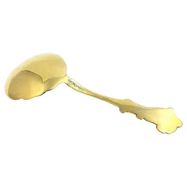 Figurative Early 20th Century Paye & Baker Floral Pansy Gilt Sterling Silver Nut or Confection Spoon For Sale - Image 3 of 5
