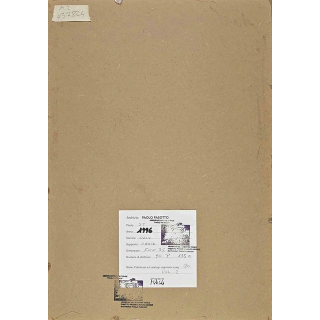 Abstract composition is an artwork realized by Paolo Pasotto in 1996. 50 x 35 cm. Hand signed on both short sides. Mixed...