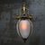 Classic French gilded brass Art Nouveau hall lantern. Brass frame and gallery with balloon-shaped etched glass. Around...