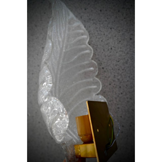 Murano Art Glass Graniglia Transparent and Brass Wall Light and Sconces, 2000 For Sale - Image 9 of 10