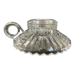 Anchor Hocking Depression Glass Ahc34 Clear Finger Loop Candle Holder