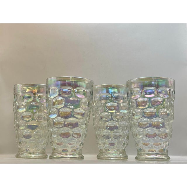 Mid 20th Century Mid 20th Century Federal “Colonial” Pattern Iridescent Glasses- Set of Four For Sale - Image 5 of 8
