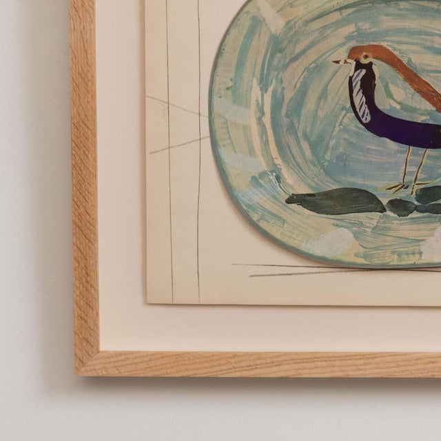 Blue 1948 Framed Lithographic Plate, Céramiques De Picasso For Sale - Image 8 of 8