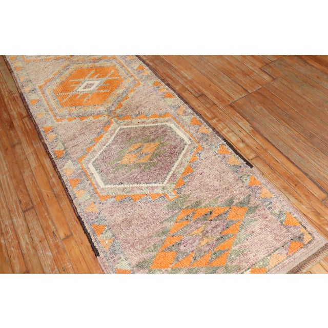 Mid 20th Century Vintage Zabihi Collection Turkish Anatolian Runner - 2'8" x 14'5" For Sale - Image 5 of 9