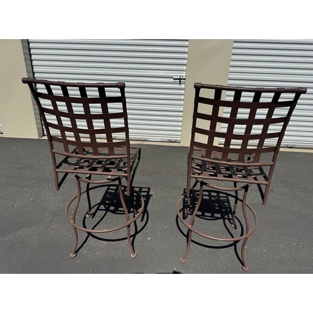 Ow Lee Outdoor Rolling Bar With Faux Stone Top & Two Swivel Bar Stools For Sale In Sacramento - Image 6 of 8