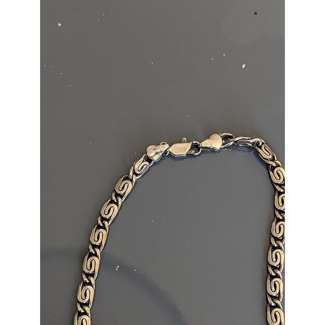 Mid-Century Modern Vintage 24" Silver Snail Pattern Chain, Superior Quality For Sale - Image 3 of 3