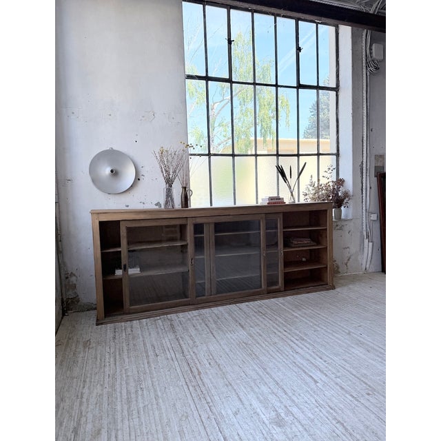 Pine and Oak Sideboard with Glass Doors, 1950s For Sale - Image 3 of 18