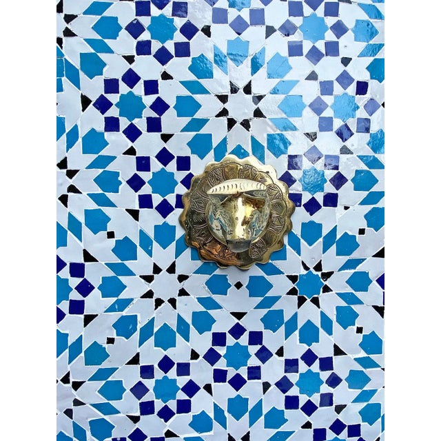 Beautiful hand crafted mosaic outdoor wall fountain from Morocco. Traditional intricate colorful design patterns with...
