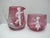 Mary Gregory Czech Red Glass Enamel Figural Painted Creamer Pitcher & Sugar Bowl For Sale In Portland, OR - Image 6 of 16
