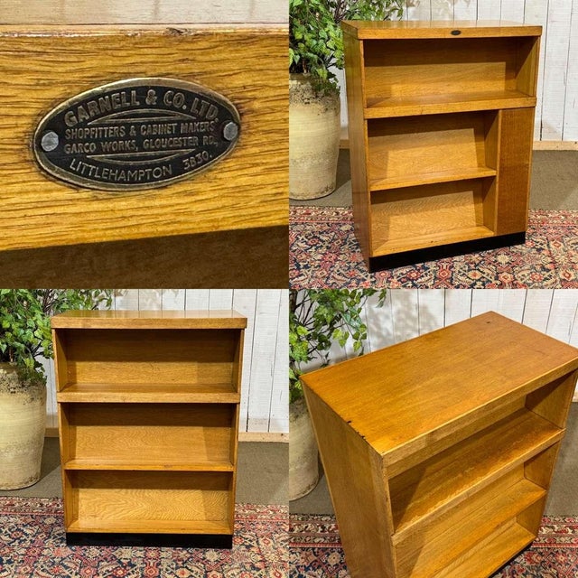 Double-sided oak school bookcase from England - W=72cm H=96cm D=41cm