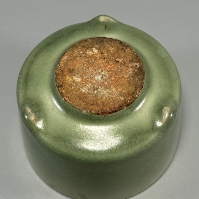 16th Century Vintage Chinese Longquan Celadon Cylindrical Tripod Censer, Collectible For Sale - Image 5 of 5