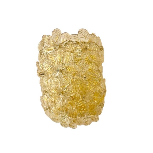 Golden Millefiora Murano Glass Wall Lights from Barovier & Toso, Italy, 1980, Set of 2 For Sale - Image 4 of 9