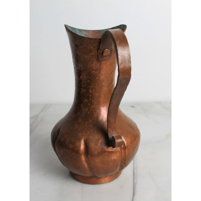 Metal Vintage Copper Water Pitcher For Sale - Image 7 of 9