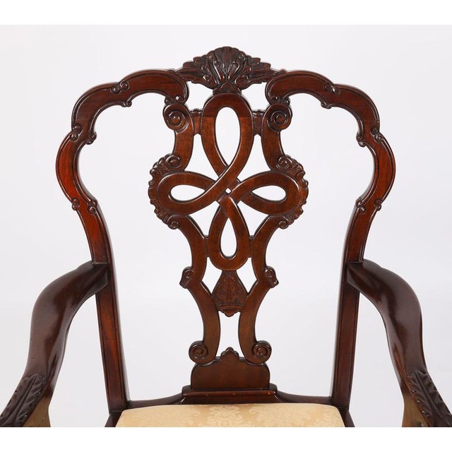 Brown Antique George II Style Chippendale Dining Chairs, 1800s, Set of 12 For Sale - Image 8 of 18