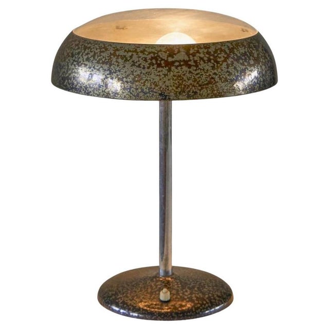 Bauhaus Table Lamp in Patinated Silver and Glass, 1940s For Sale - Image 11 of 11