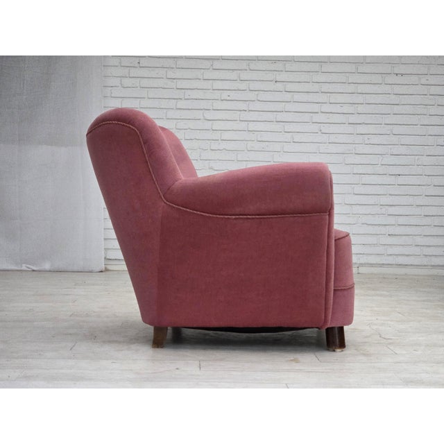 Mid-Century Danish Oak Relax Armchair with Velour Upholstery, 1960s For Sale - Image 17 of 18