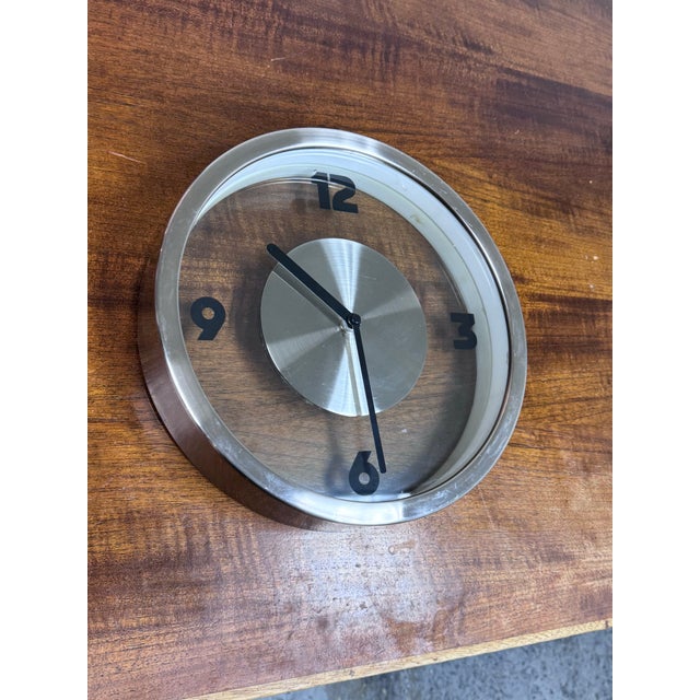 Silver Alivar Italian Wall Clock For Sale - Image 8 of 12