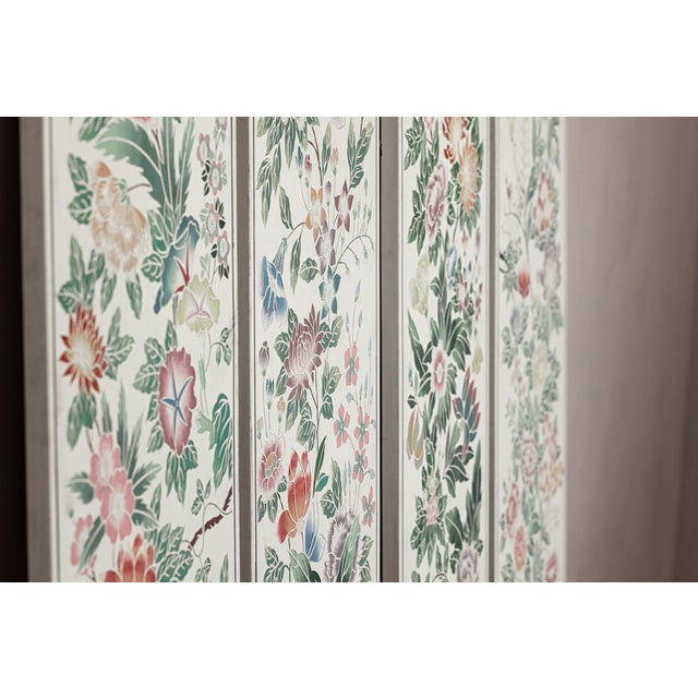 Chinese Painted Panels with Spring Flowers and Butterflies - Set of 4 For Sale - Image 13 of 18
