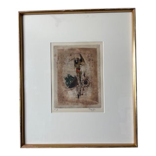 1960s Framed Johnny Friedlaender Artist Proof Color Etching For Sale