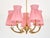 Vintage Swedish Five-Arm Brass Chandelier with Pink Shades, 1940s For Sale - Image 6 of 13