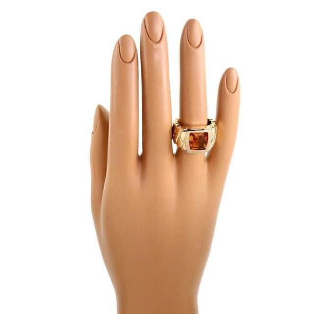 Contemporary Cartier La Dona Citrine 18k Yellow Gold Band Ring W/Paper - Size 5.5 For Sale - Image 3 of 4