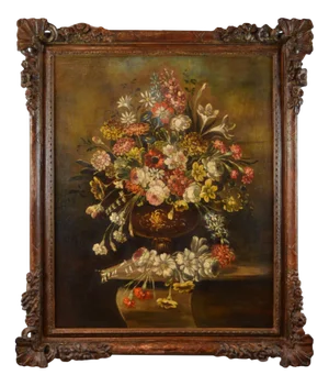 Scuola Toscana, Still Life with Flowers, 1860, Oil on Canvas
