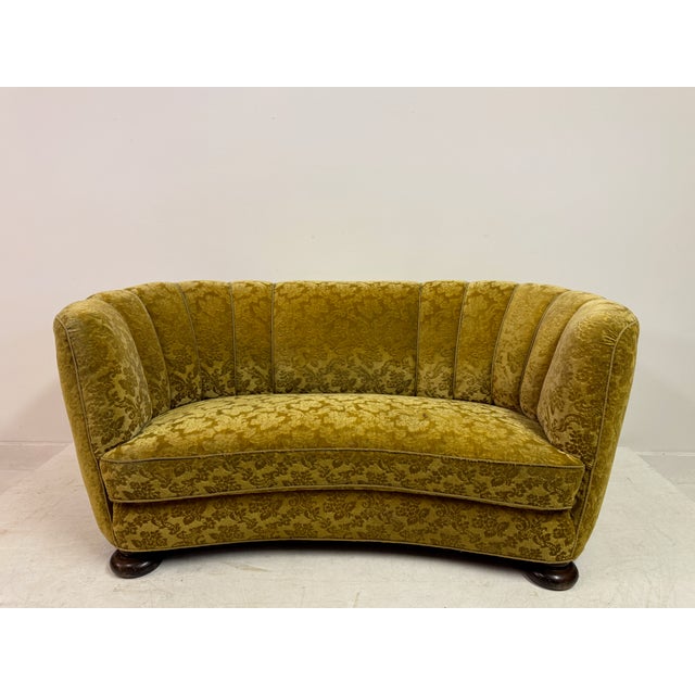 1930s Vintage Danish Curved Banana Sofa, 1930s For Sale - Image 5 of 13