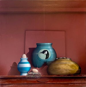 James Carter, Trompe L'oeil Airbrush Painting on Canvas Duck Decoy Fishing Lure James Carter, 1986