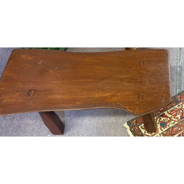 Mid Century Live Edge Bench or Side Table, Possibly Dutch For Sale In New York - Image 6 of 9