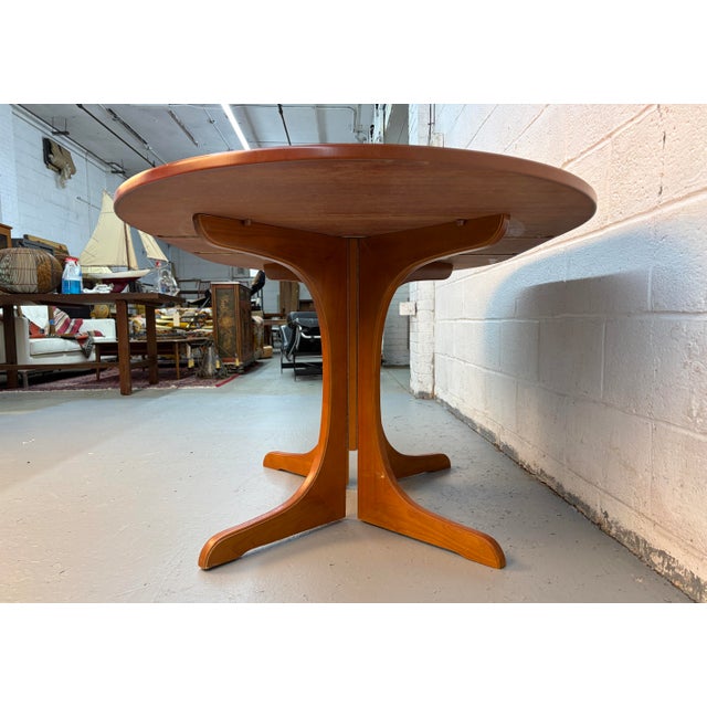 Brown Mid 20th Century Teak Drop-Leaf Dining Table For Sale - Image 8 of 10