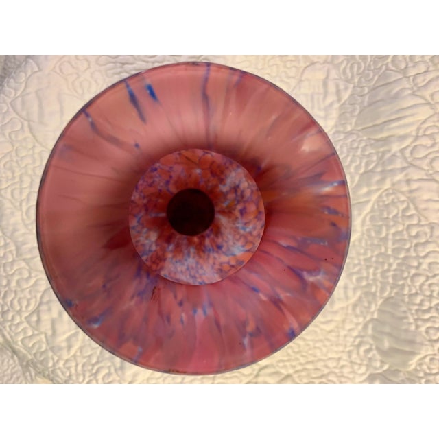 Glass Vintage 20th Century Satin Art Glass Vase With Applied Detail For Sale - Image 7 of 7