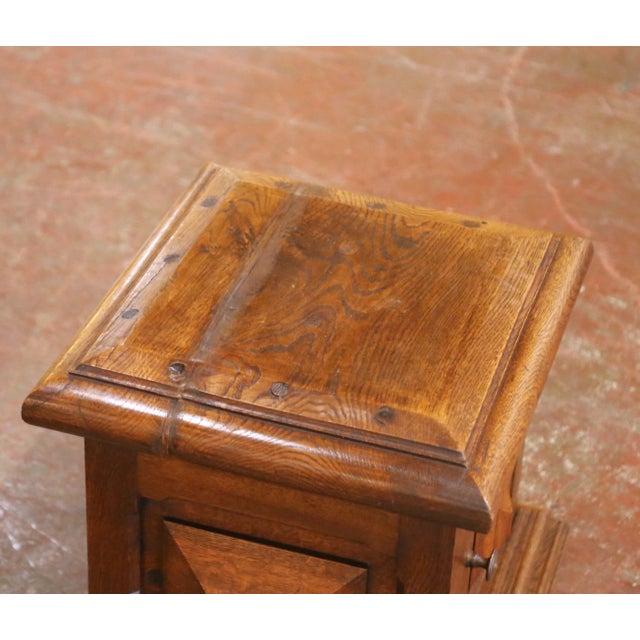 Late 19th Century 19th Century French Louis XIII Style Oak Pedestal Stand Cabinet For Sale - Image 5 of 10