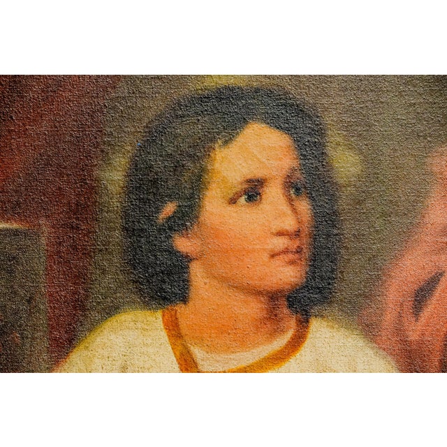 Classical Christian Antique Framed Oil Painting Religious Scene Jesus in Temple Home Wall Decor For Sale - Image 4 of 16