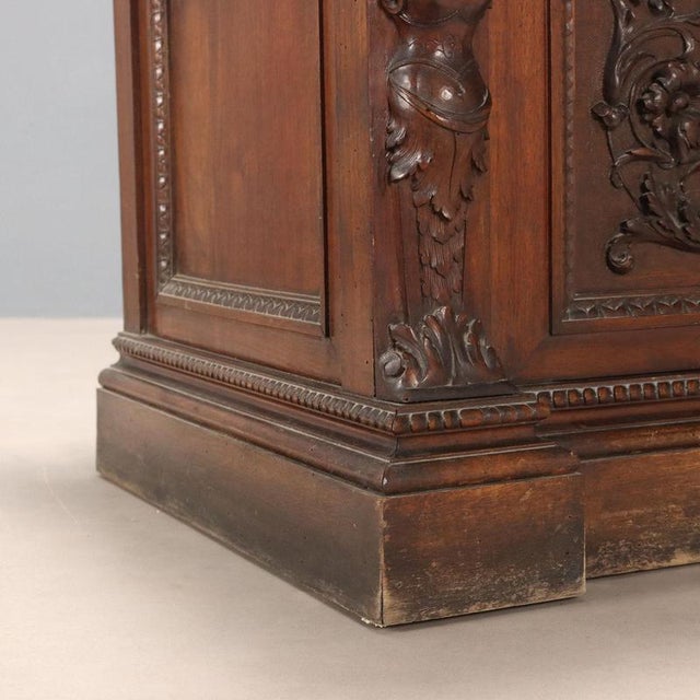 Antique Neo-Renaissance Style Walnut Cupboard, 19th Century For Sale - Image 9 of 12