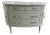 Stunning Louis XVI-style Blue Demi-Lune Painted Dresser For Sale