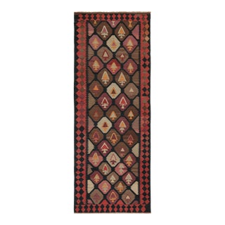 Vintage Persian Kilim in Red, Black and Brown Geometric Patterns by Rug & Kilim For Sale