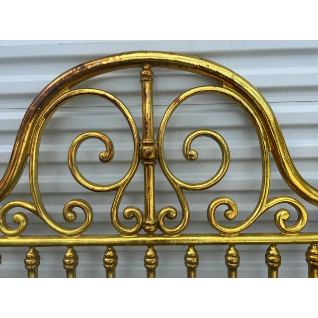 Drexel Heritage Drexel Metal Gold Leaf King Sized Headboard For Sale - Image 4 of 11