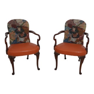 Pair Hickory Chair Co Custom Upholstered Armchairs For Sale