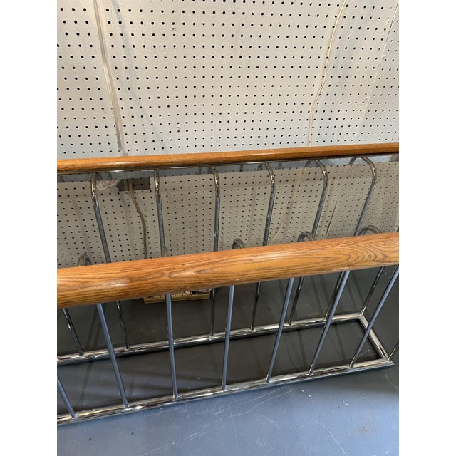 Mid Century Modern Milo Baughman Style Smoked Glass Console Table. Very good vintage condition with barely any wear. No...