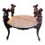 Antique Carved Wooden Cherubs & Marble Table For Sale
