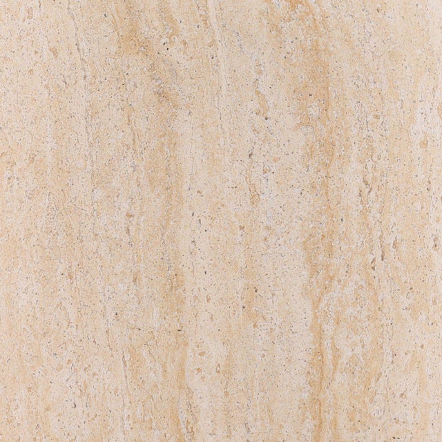 Modern rounded outdoor side table made from lightweight concrete material. Natural travertine appearance with realistic...