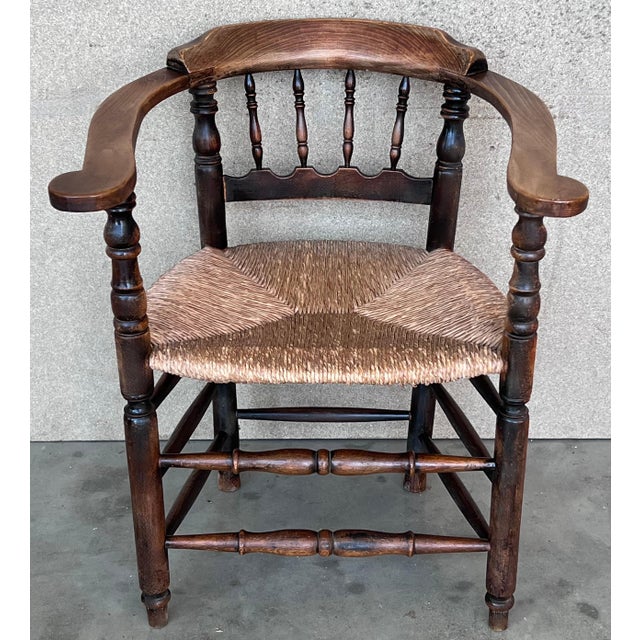 Mid 20th Century Pair of Spanish Horseshoe Back and Cane Armchairs For Sale - Image 16 of 18
