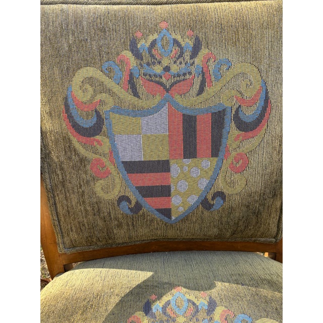 French Empire Style Armchairs With Heraldic Crests, a Pair For Sale In Philadelphia - Image 6 of 17