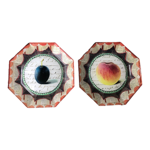 1980s John Darien Decopage Plates- Set of 2