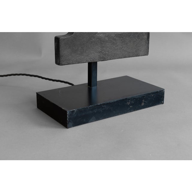 Black Cast Iron E Table Lamp, 1890s For Sale - Image 8 of 9