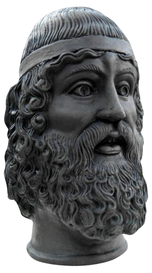 Early 20th Century Head of Bronze attributed to Riace Called Il Vecchio in Terracotta