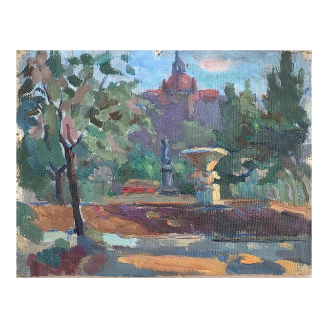 City Landscape Urban Oil Painting Original Ukrainian Artist Sokolovsky G. 18-24 1960s For Sale
